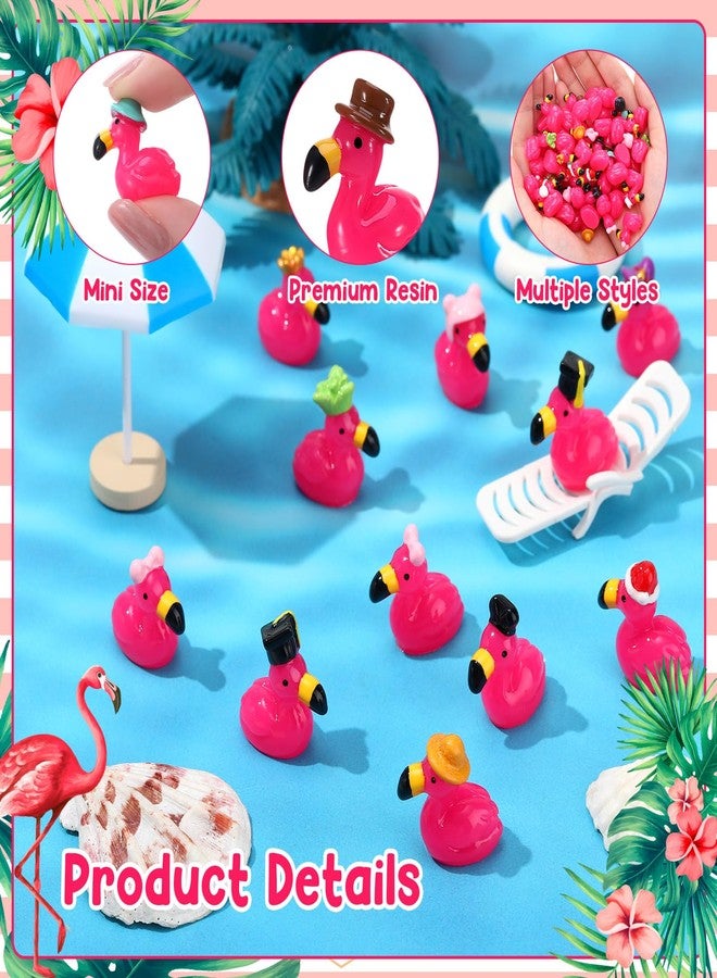 GGSTDDUP 48 Pcs Mini Flamingos 14 Styles Tiny Flamingos Cute Mini Resin Animals Flamingo Figurine Tiny Resin Animals for Garden Landscape Dollhouse Party Cake Home Office Decor - Image 3
